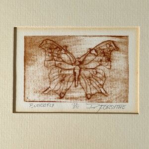 Limited Edition Matted Lithograph Print "Butterfly" 123/275 By Doug Forsythe